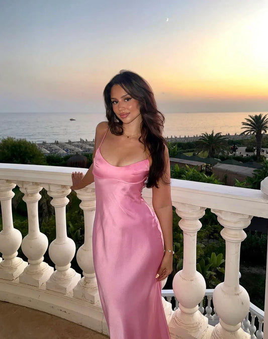 Elegant Satin Slip Maxi Dress