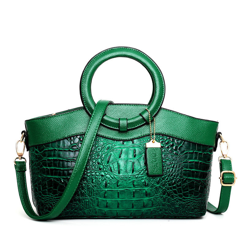 GYKAEO Luxe Crocodile-Texture Leather Tote