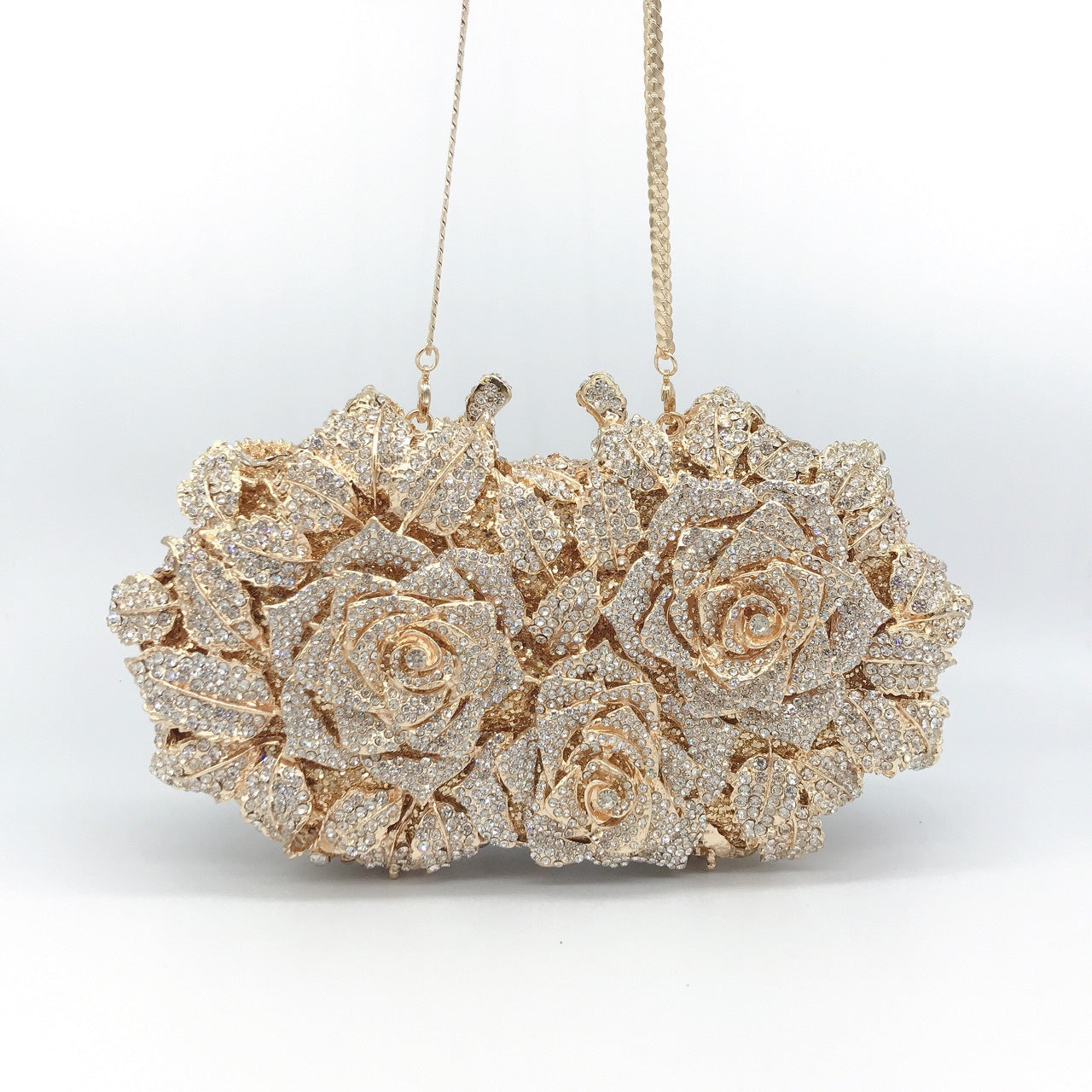 Hollow Rose Diamond Dinner Bag – Luxury Evening Clutch