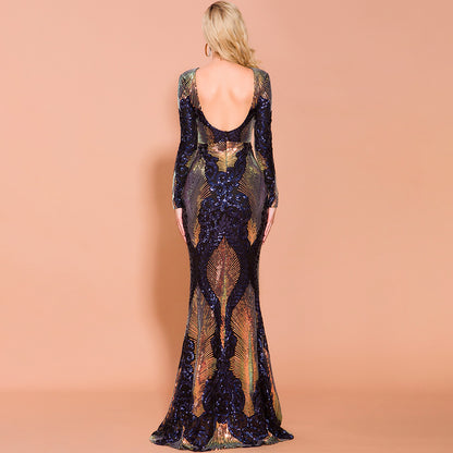 Elegant Sequin Mermaid Evening Dress