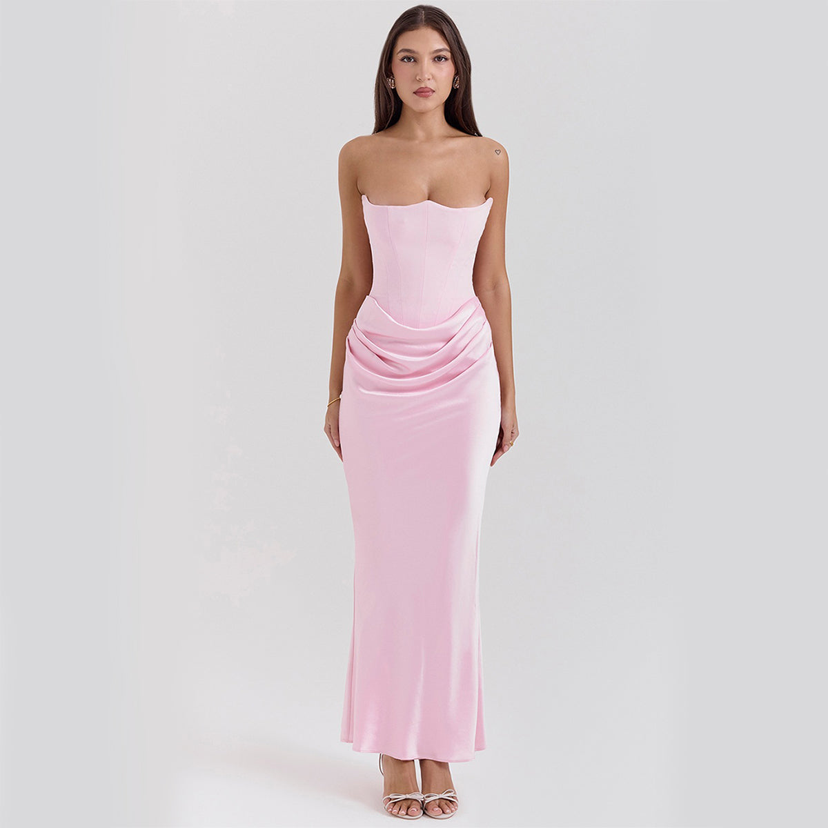 Sleek Tube Maxi Dress — Bandeau Party Gown