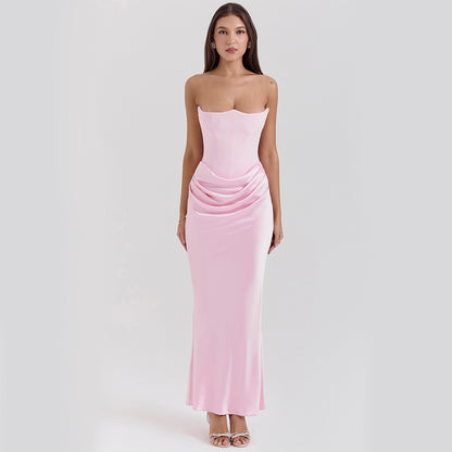 Sleek Tube Maxi Dress — Bandeau Party Gown