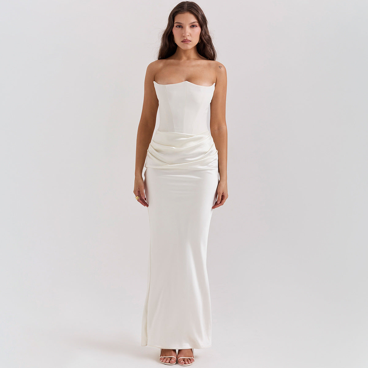 Sleek Tube Maxi Dress — Bandeau Party Gown