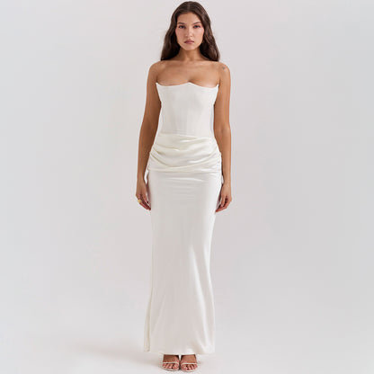 Sleek Tube Maxi Dress — Bandeau Party Gown