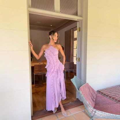 Elegant Ruffled Midi Dress