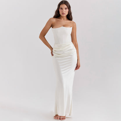 Sleek Tube Maxi Dress — Bandeau Party Gown