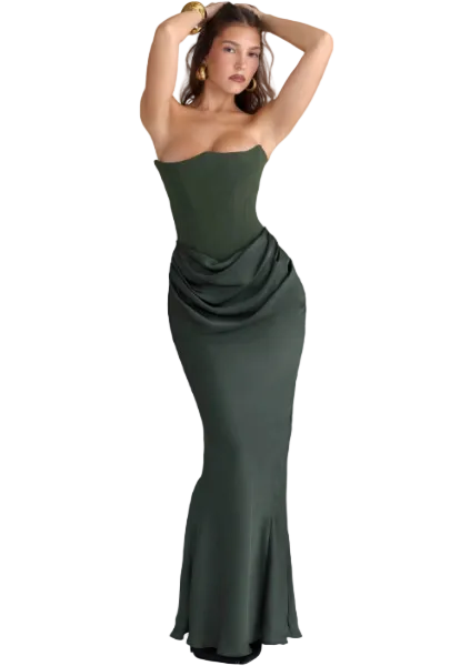 Sleek Tube Maxi Dress — Bandeau Party Gown