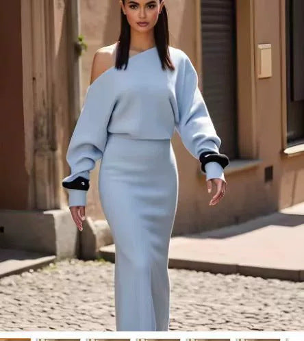 Off-Shoulder Knitted Bodycon Dress